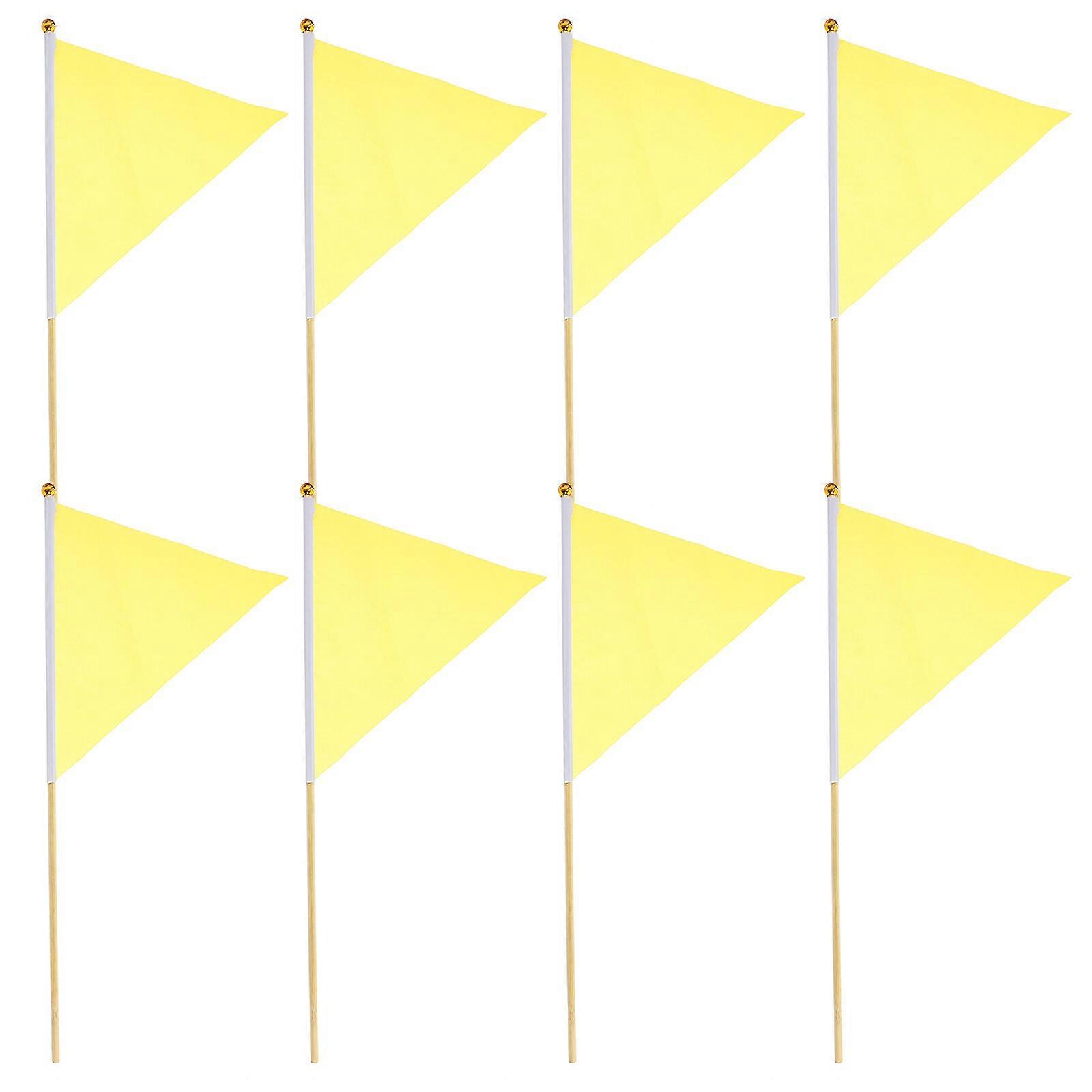 8Pcs Garden Marking Flags With Poles Lawn Sprinkler Irrigation Flag Construction Marker Flags