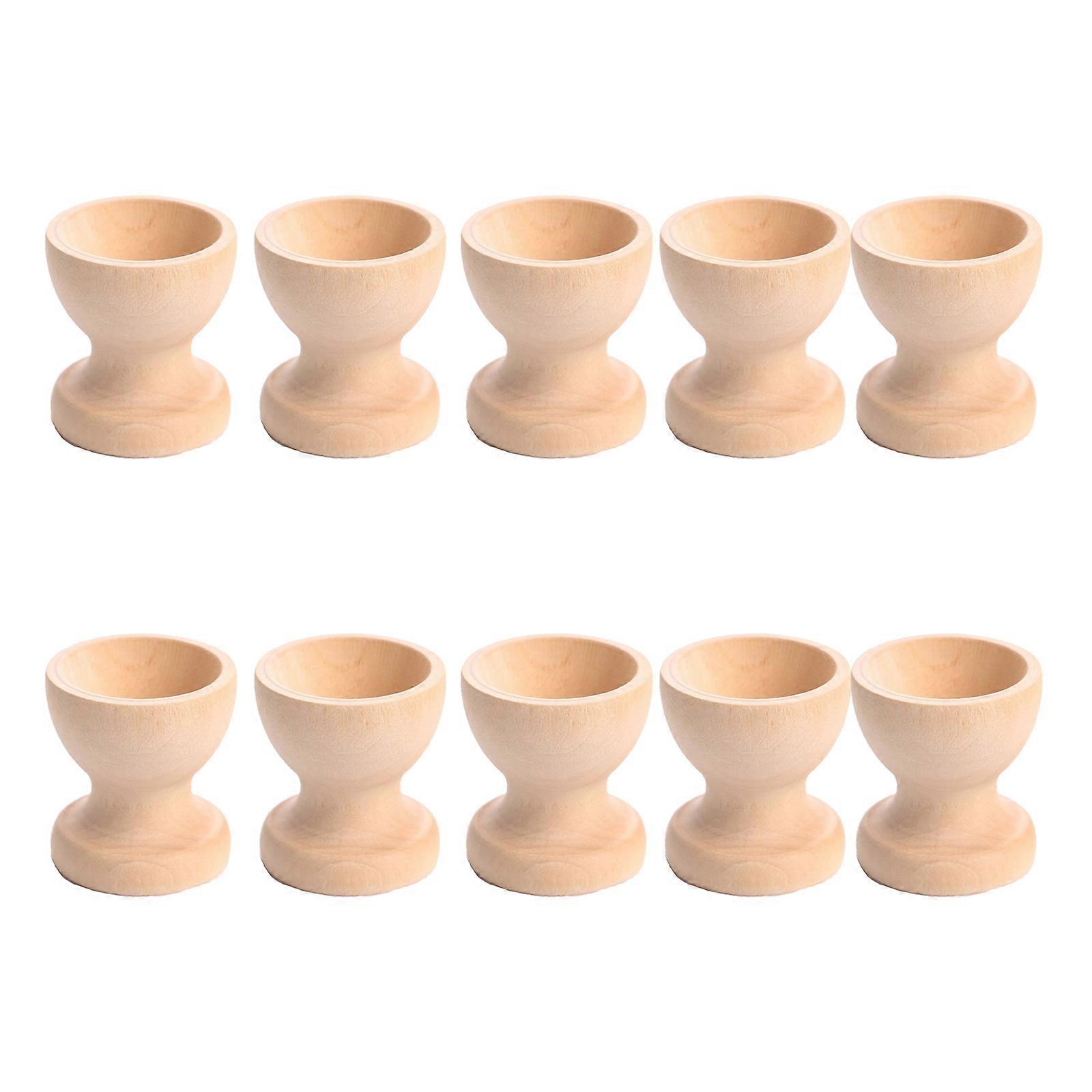 Easter Wooden Egg Trays 10Pcs Simulation Wine Cup Shaped Tray Container