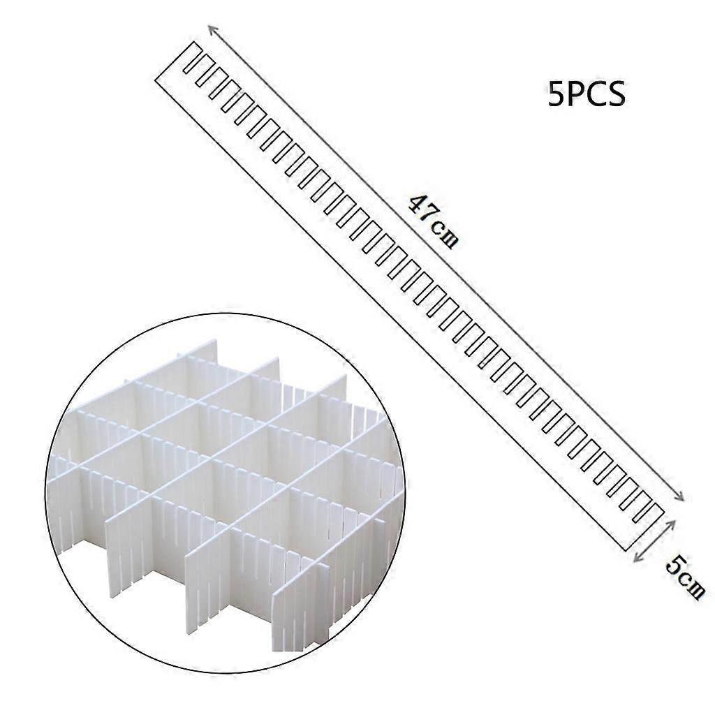 Drawer Dividers, Drawer Divider Organizers 5PCS DIY Plastic Grid Adjustable