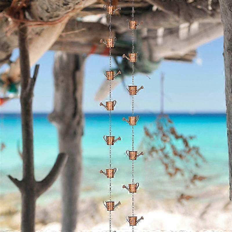 Acél levél esőlánc, kerti ajándék anyának, ereszcsatornák, esőfogó lefolyóhoz adapterrel, vastag virágcsészék A