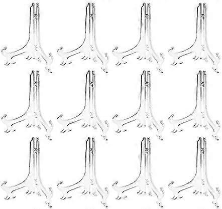 8.85" Clear Plastic Easels or Stand/Plate Holders (12Pcs)