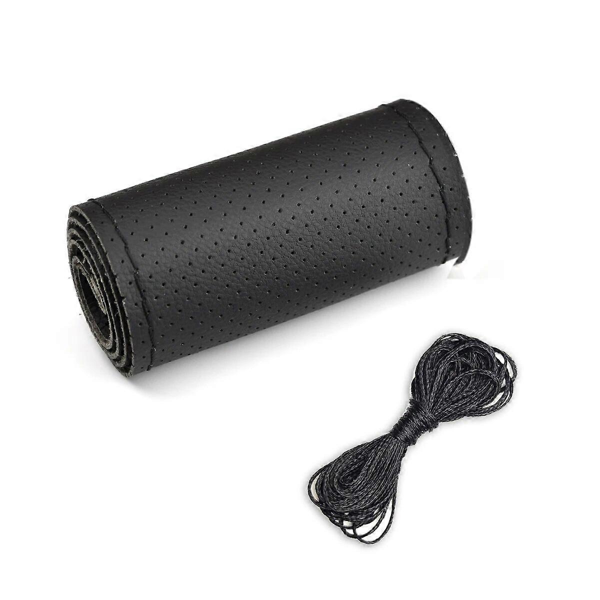 Universal Car Steering Wheel Stitch On Wrap Cover DIY Sewing Breathable and Anti Slip