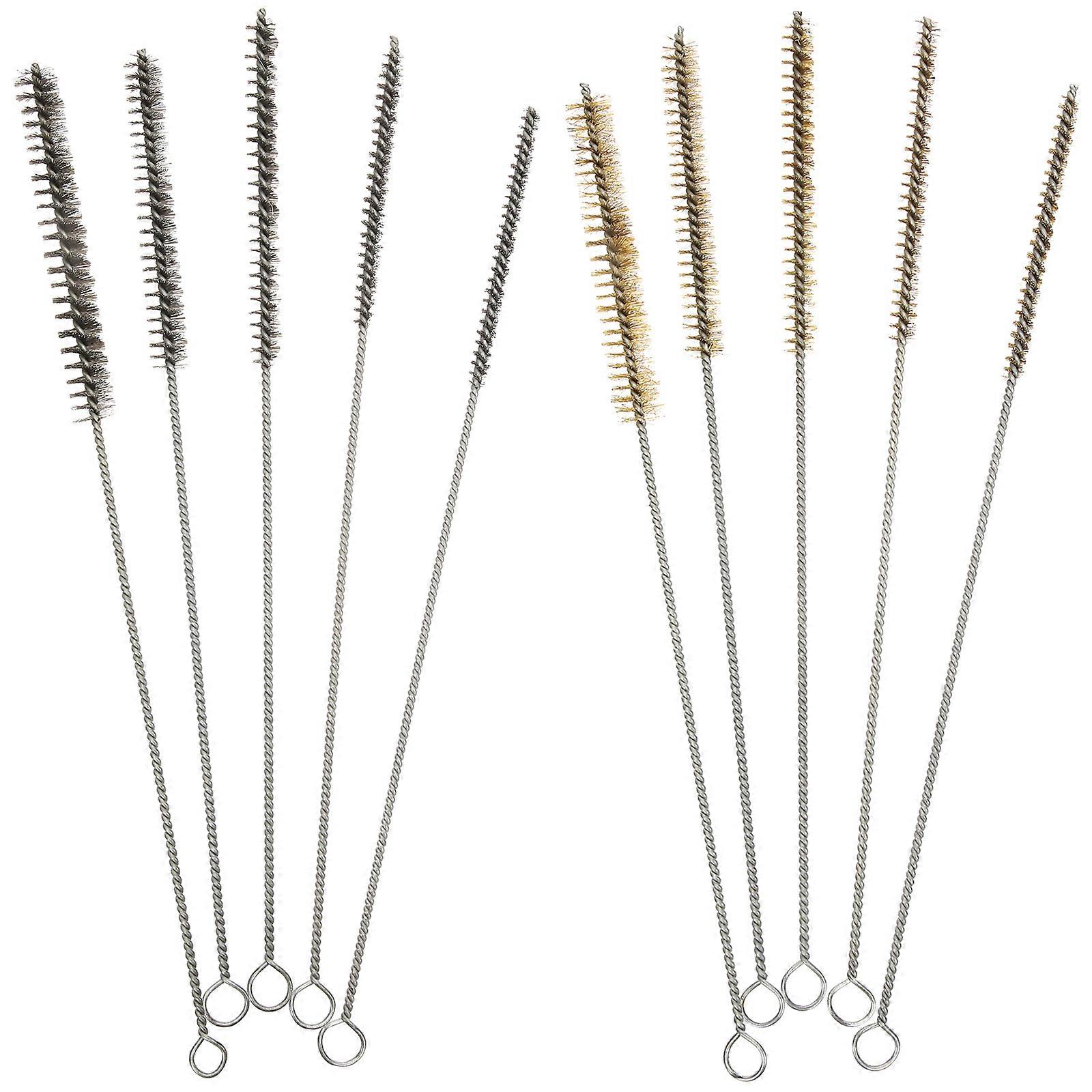 10pcs Wire Bore Brushes Stainless Steel Wire Brushes Pipe Hole Cleaning Brush Set