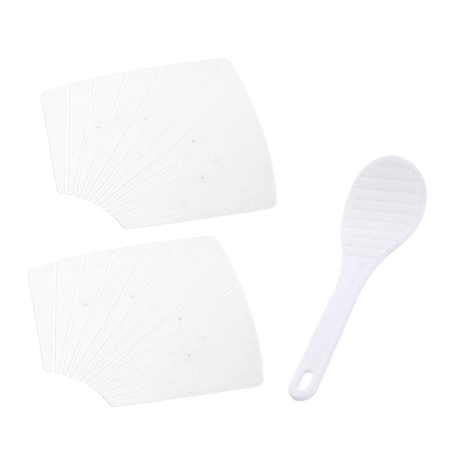 Sushi Mold with Rice Paddle Food Grade Transparent Flexible Reusable DIY Plastic Two Hand Roll Temaki Sushi Roller Maker Kitchen Supplies Jikaixiang