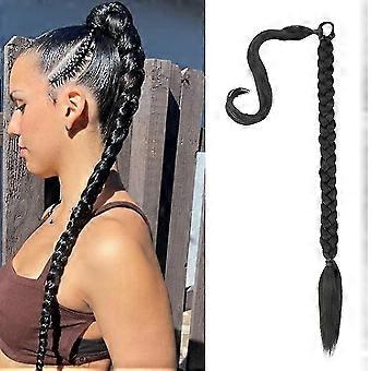Extension Queue De Cheval Tressée Colorée – Élastique Pour Filles – Postiche Synthétique Léger, Argent Gris – Cosplay, Quotidien Et Fêtes