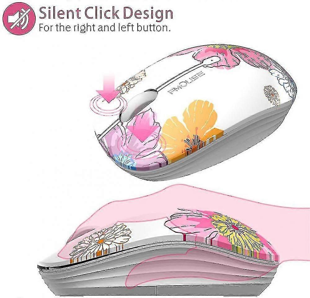 Wireless Mouse Cute Silent Computer Mice With Usb Receiver, 2.4g