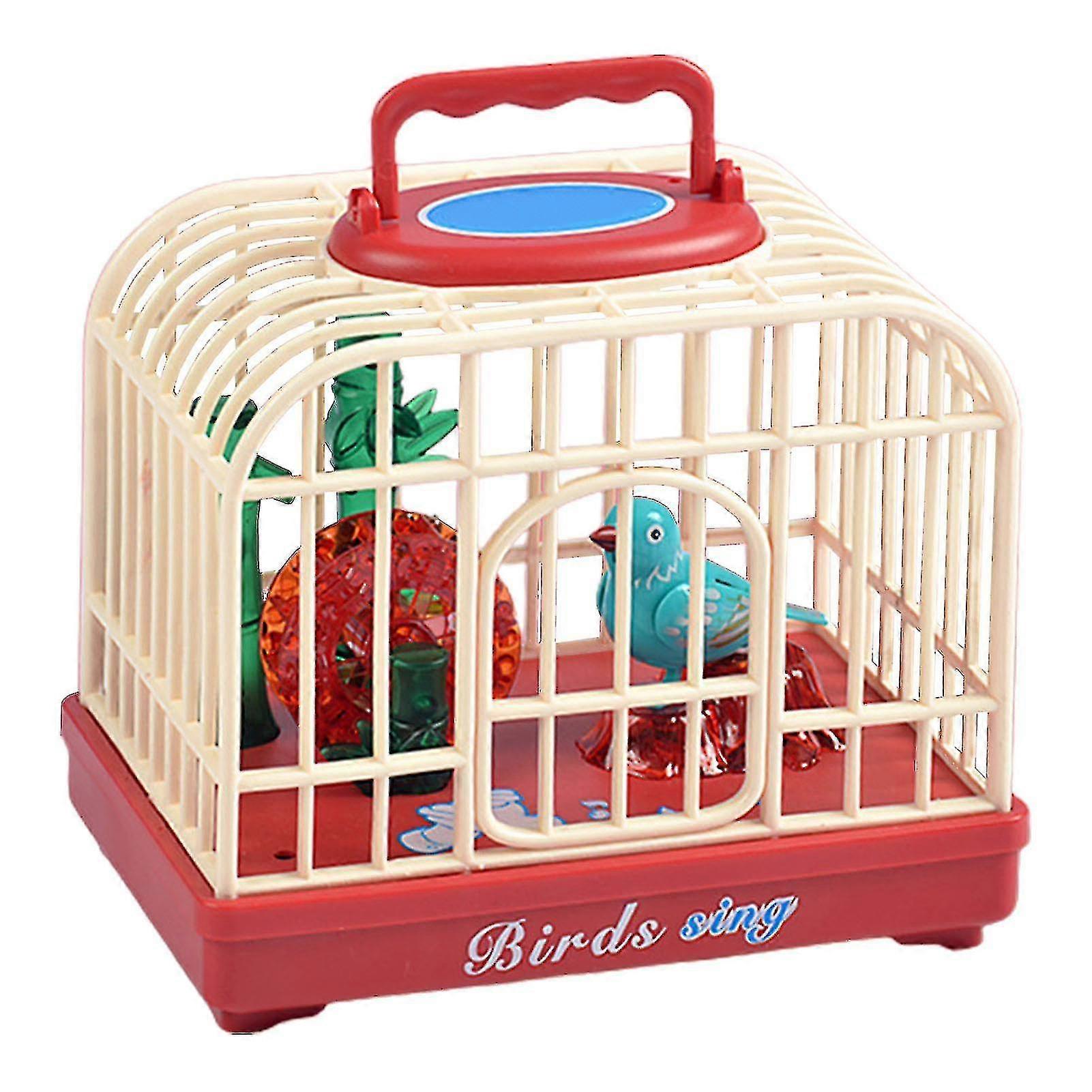 Voice Sensor Control Bird Cage Toy With Sound Light Electric Pets Toy For Kids