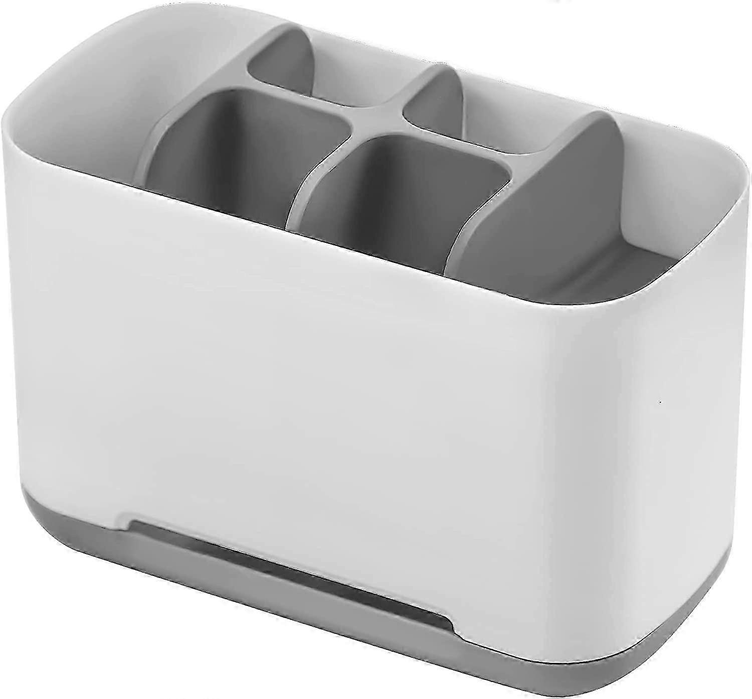 Toothbrush Holder and Toothpaste Tubes, Suitable for Bathroom, Kitchen, Plastic, White