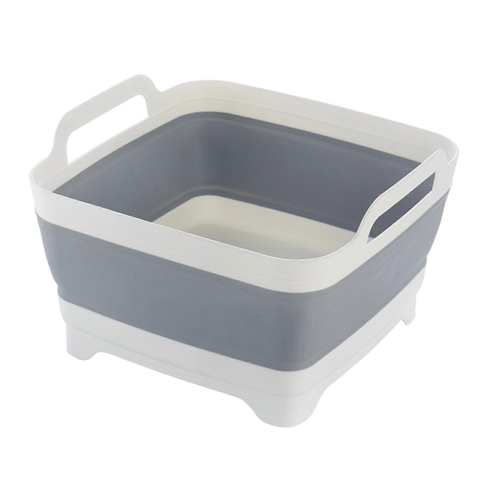 Collapsible Bucket Space-Saving Vegetable Wash Basin with Handles Foldable Large Capacity Kitchen Sink Basin