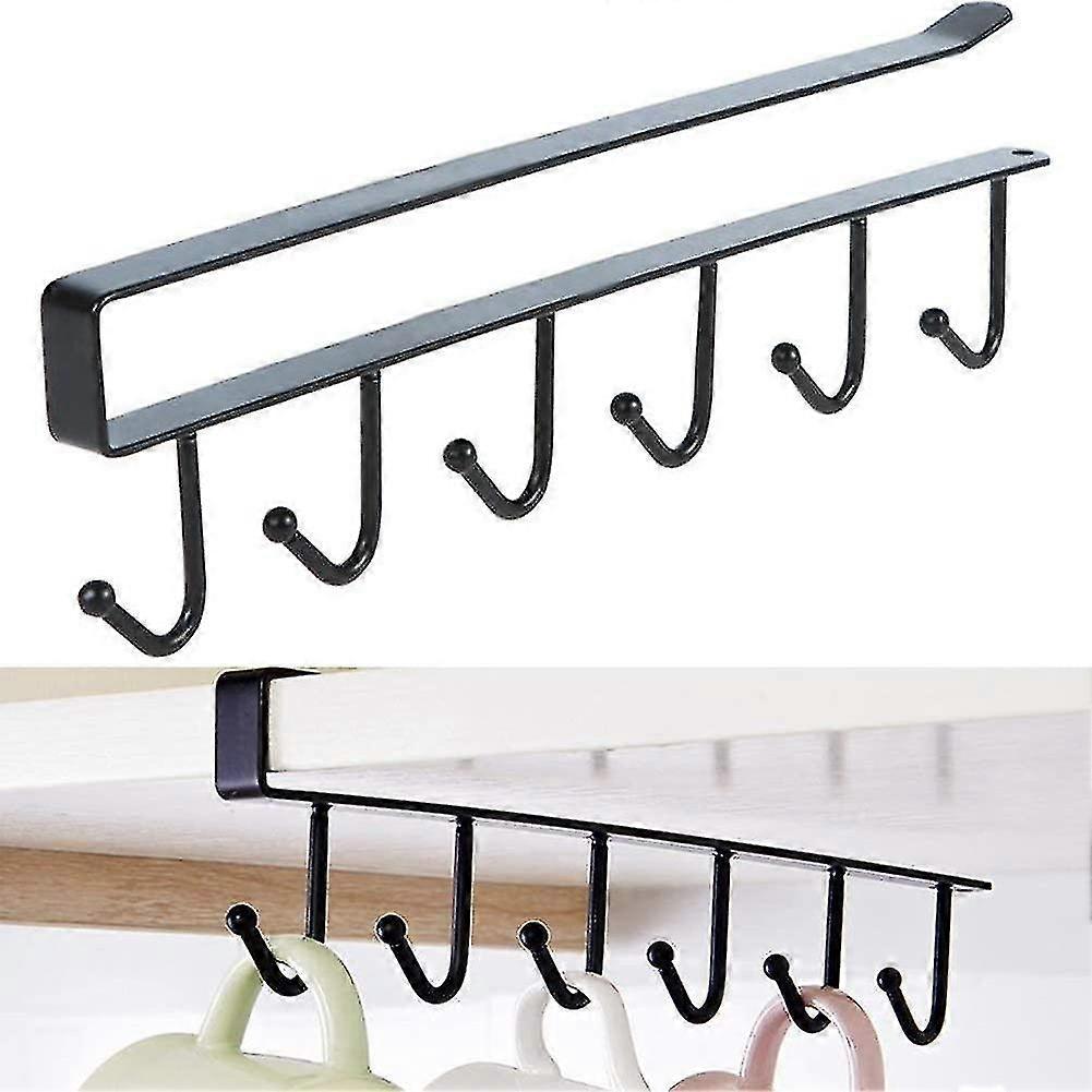 Hook Cabinet Rack, 6 Hooks For Cups And Mugs