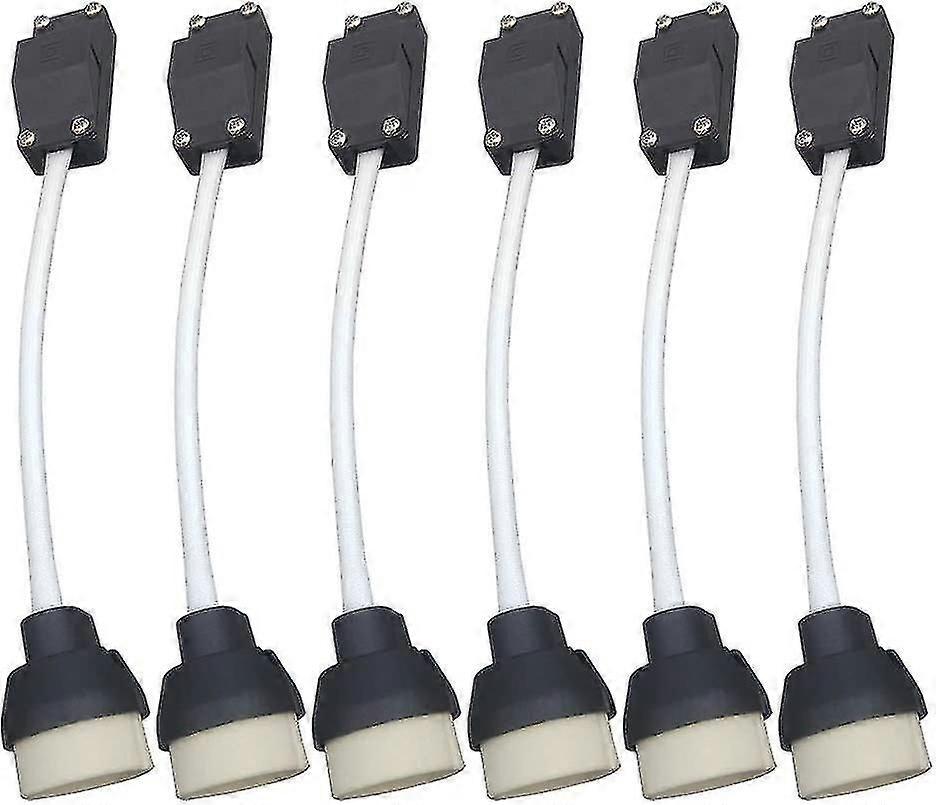 (6パック)Gu10ランプホルダーセラミックベースとケーブルと絶縁スリーブ付き端子ブロック/ブリッジ-LEDとハロゲン用電球ソケットコネクタアダプター