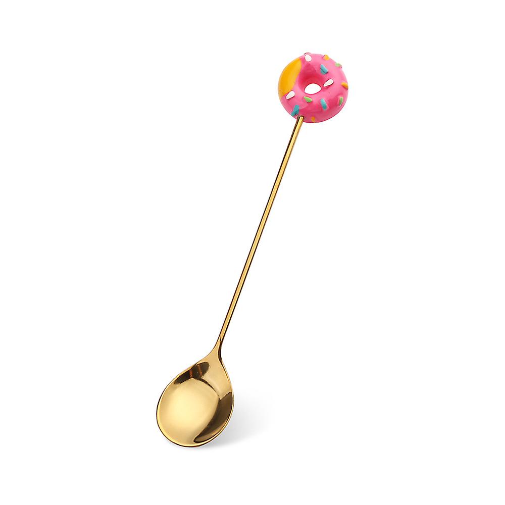 Small Dessert Pink Donut Shape Spoon