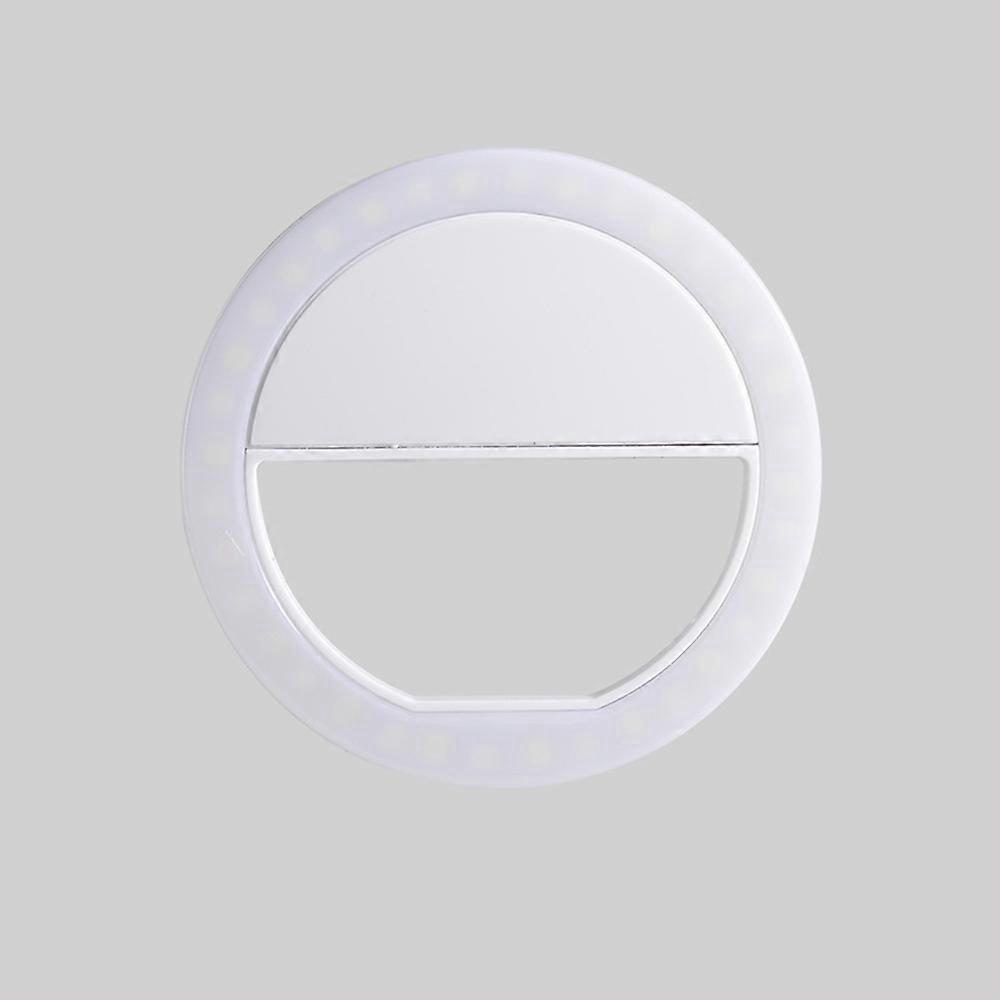 White Battery-Powered Ring Fill Light for Content Creators