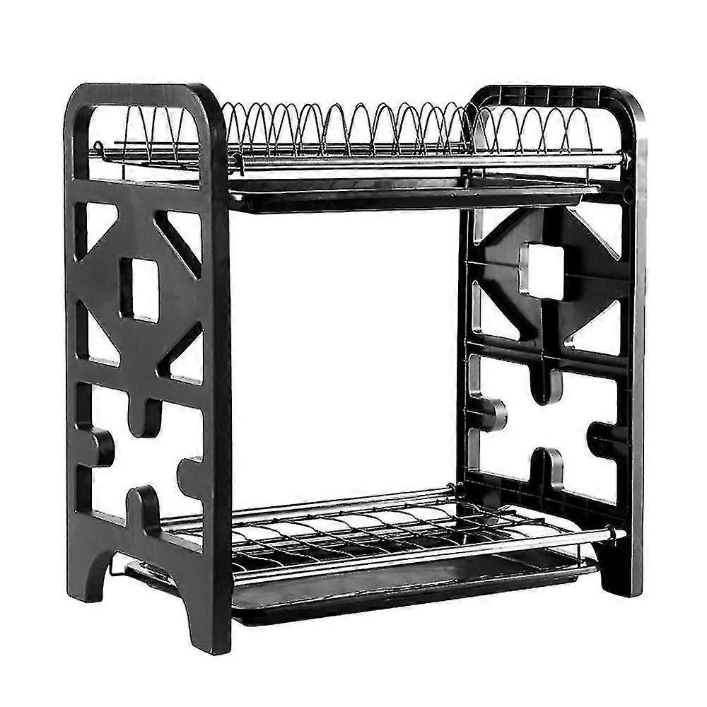 Dish Rack 2 Tier Kitchen Dish Drying Rack Drainer With Drip A