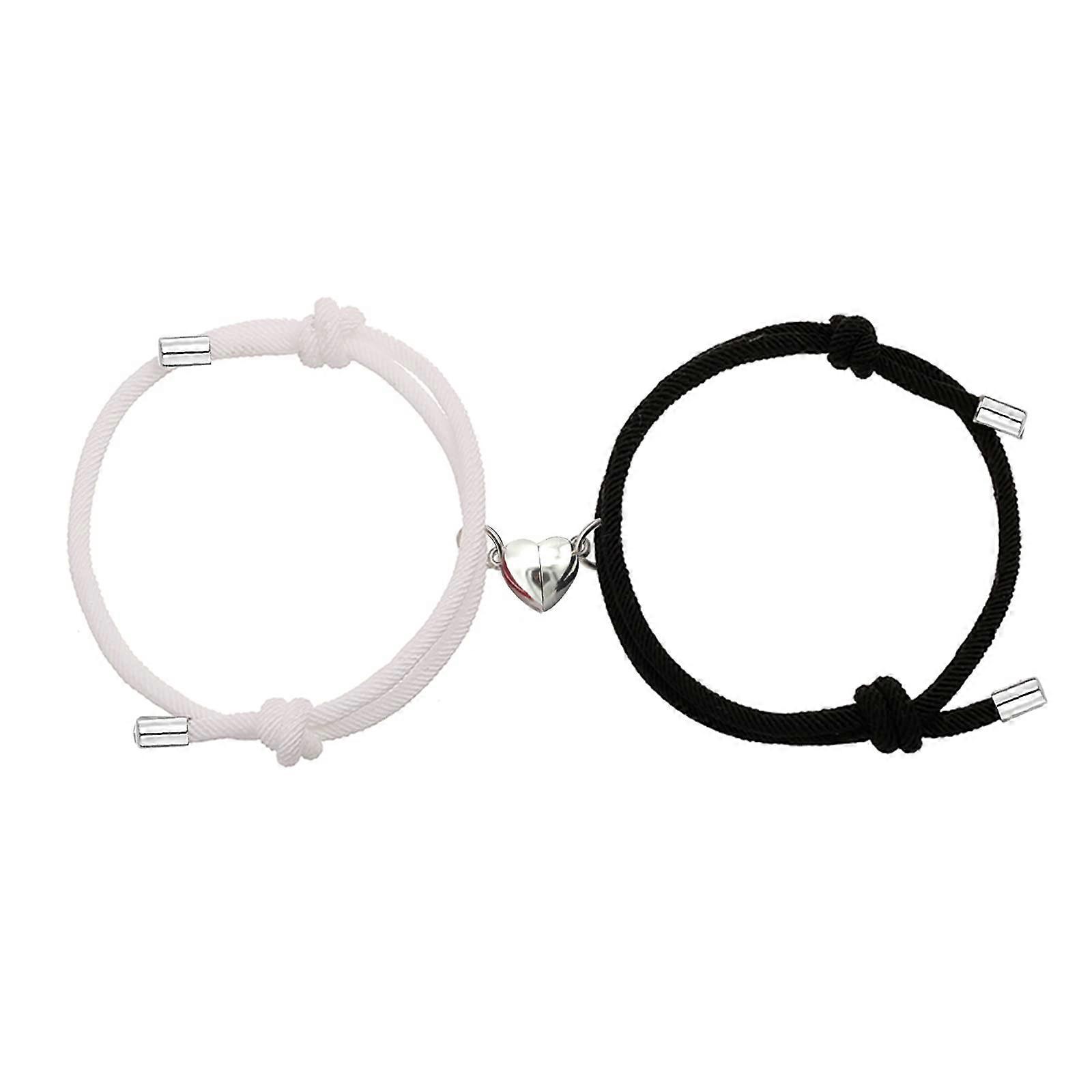 2pcs Matching Heart Bracelets for Couples, Friends, Boyfriend, Girlfriend - for Him and Her