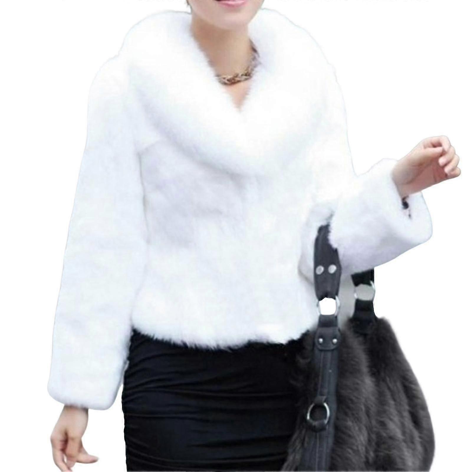 Women's Winter Faux Fur Coat Thick Warm Faux Fur Outwear With