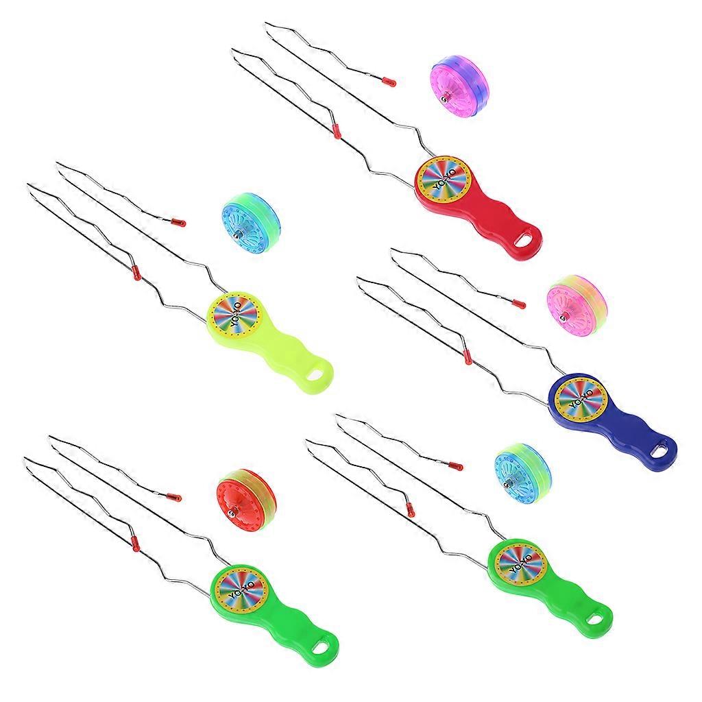 LED YOYO Ball Colorful Flashing Magic Rail Rolling Flywheel Toy Kids for Play Gi Multicolor