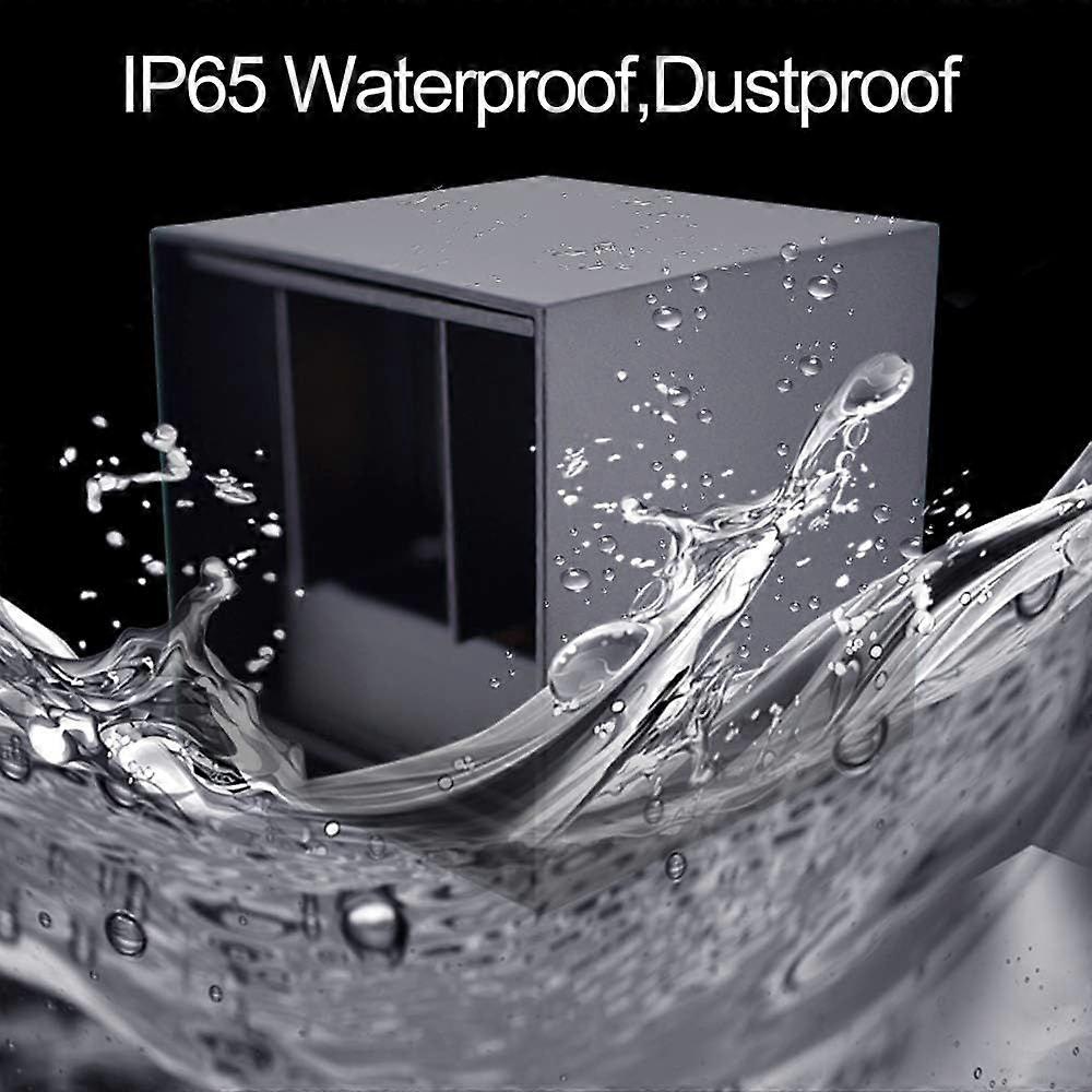 led square wall light 2*6W black warm white light