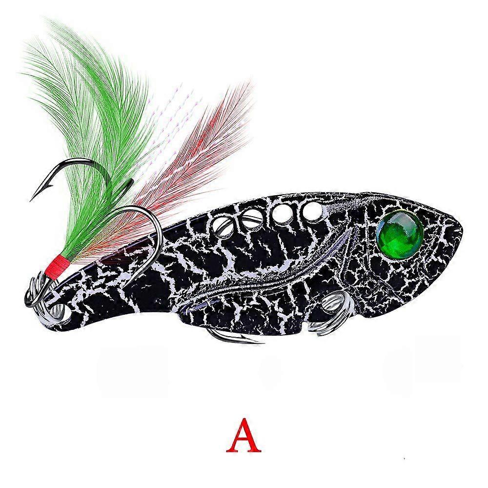 Fishing Lure For Pike Fish 50mm 10.5g With Treble Hooks Colorful Hard Metal Vibration Spoon Bait Fishing Tools