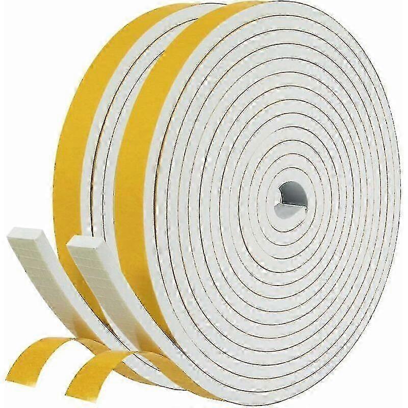 Joint adhésif Porte Portes Fenêtres 2 rouleaux Mousse de caoutchouc Isolant Joint 12mm X 6mm X 4m Calfeutrage coupe-vent Antichoc Protection Mur Poignée Multipur
