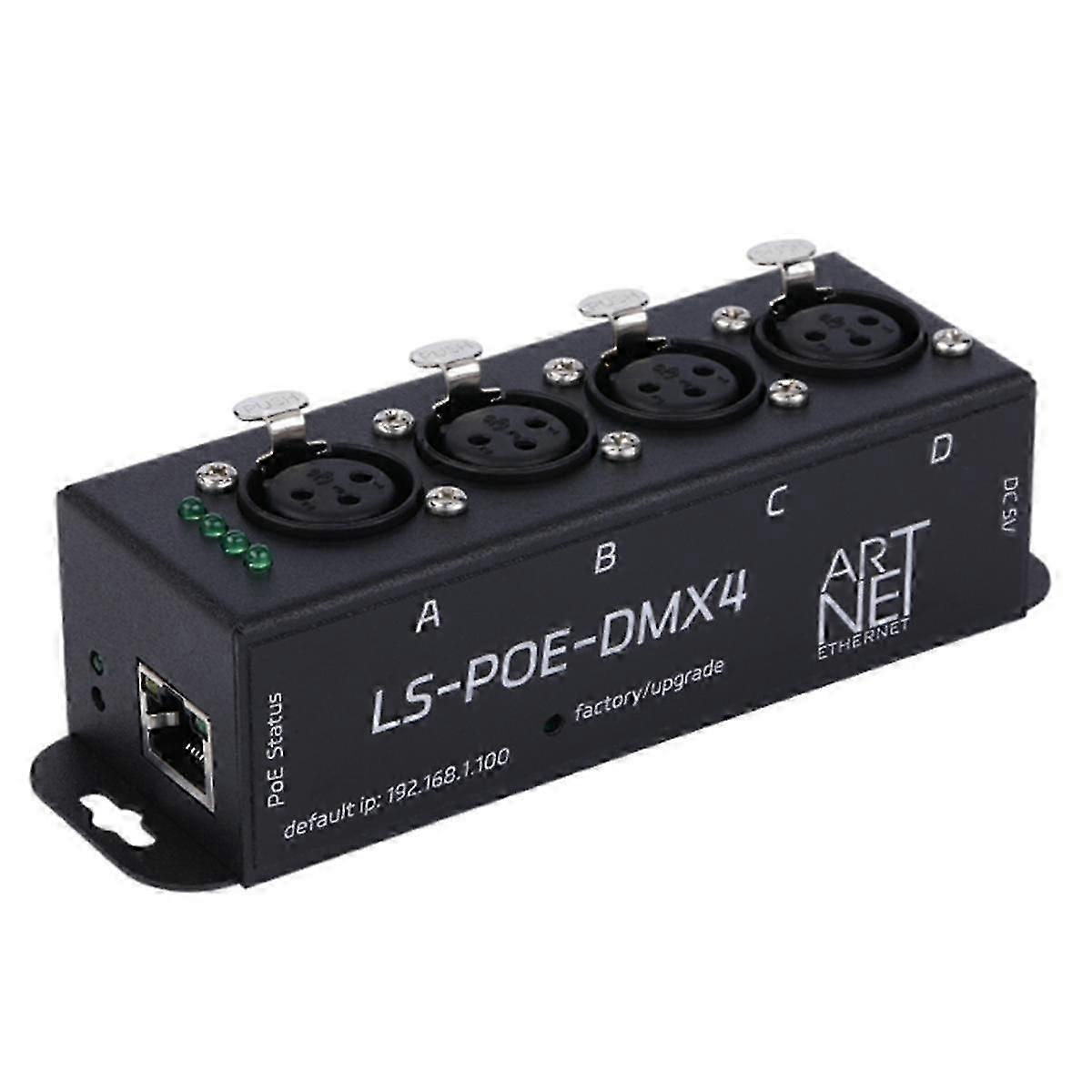 Mini POE Ethernet ArtNet DMX512 Controller 4 Universe 2048 Disco Lighting with MA2 Grandma3 Sun Sui