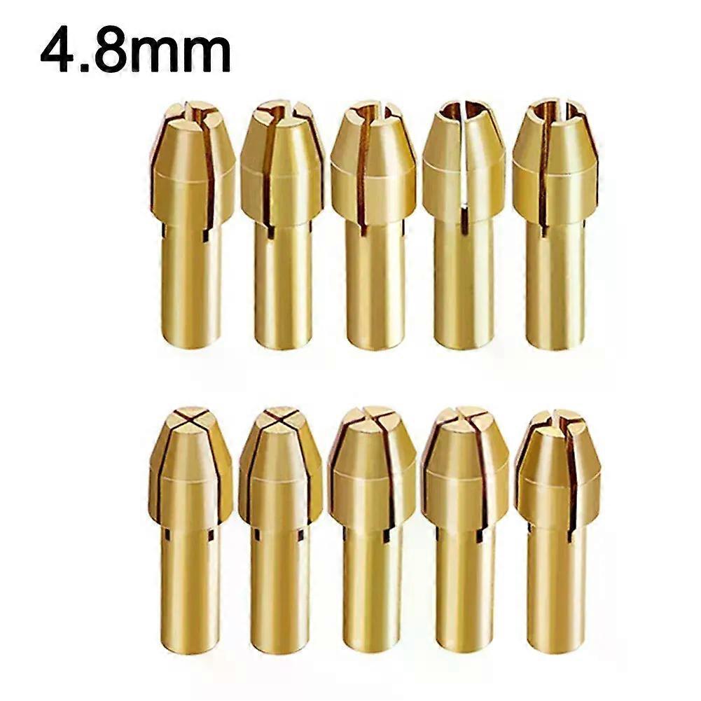 10pc Mini Drill Collet Chuck 42/48mm Shank Brass Chucks 4 Claws Head Drill Chucks Bits Adapter For Rotary Tool Power Accessory