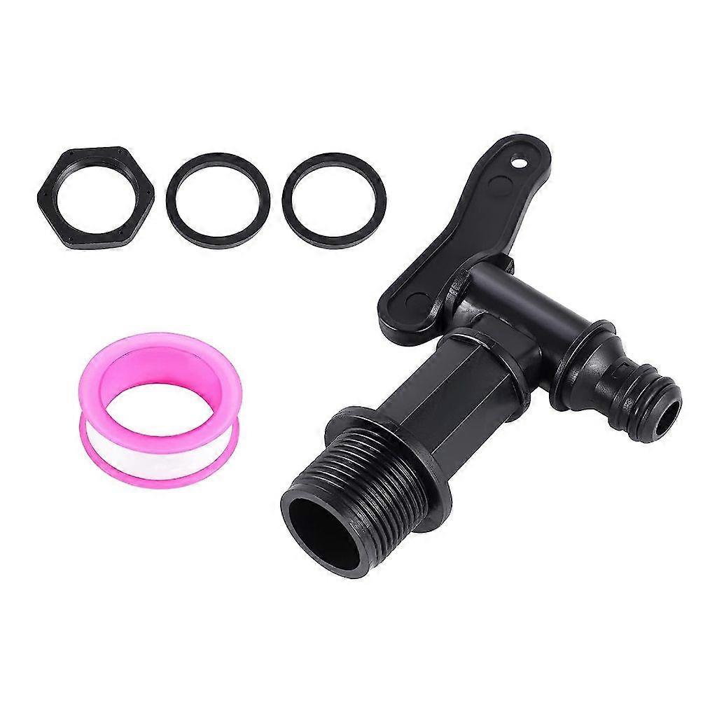 Outlet Taps for Rain Butt 3/4In Plastic Replacement Tap with Seal Lock Nut Seal