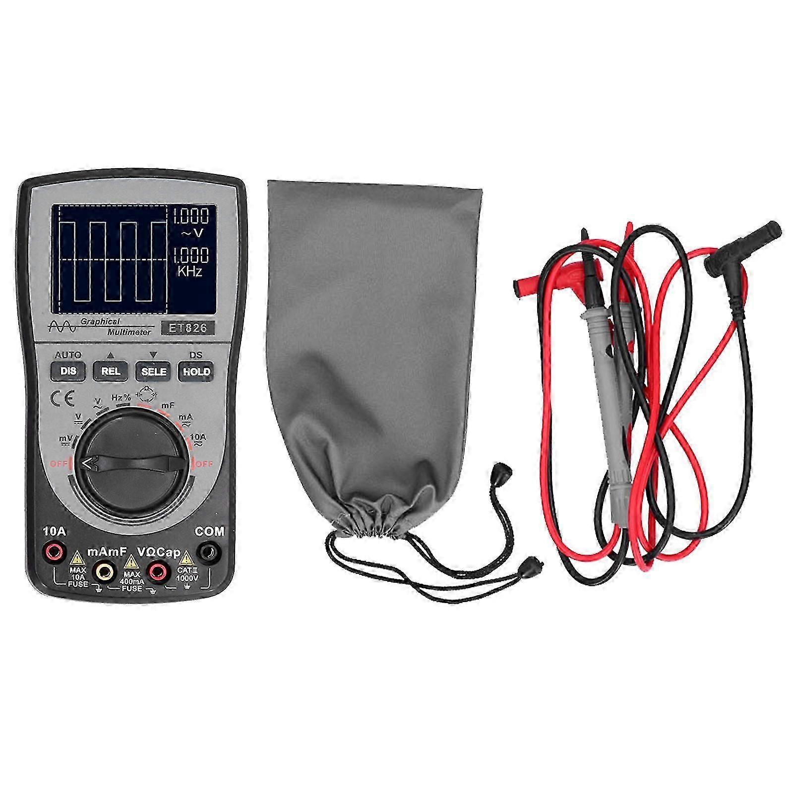 Et826 2 In 1 Automatic Range Multimeter Color Screen With Oscilloscope Waveform Display Testing Tool