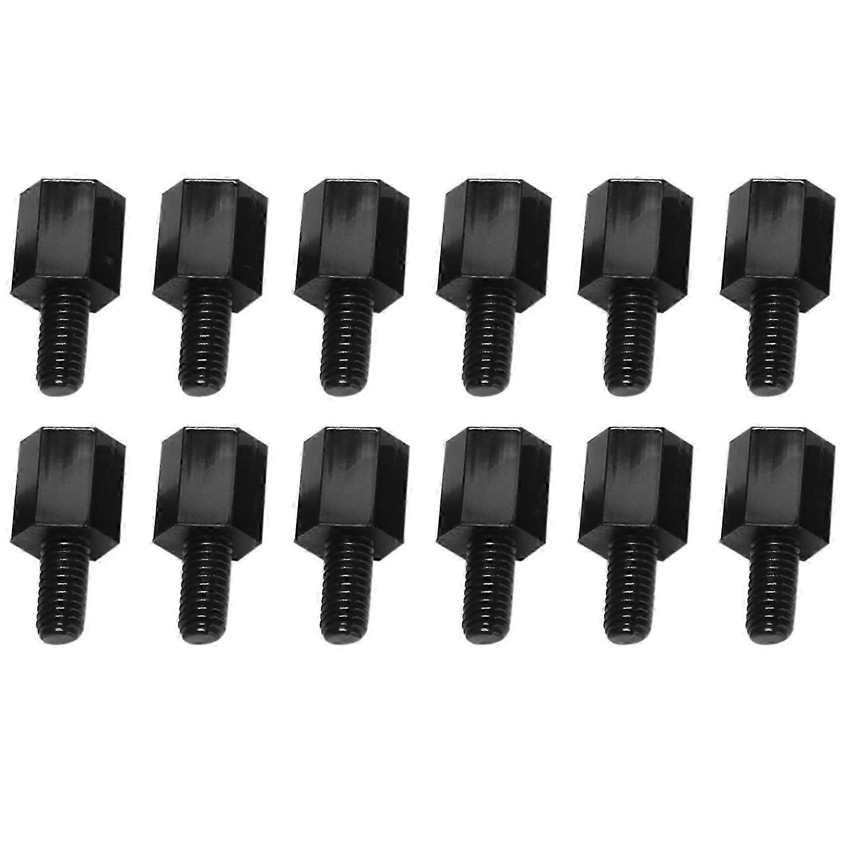 100x Motherboard Nylon Hex Standoff Threaded Thread 6+6mm Black