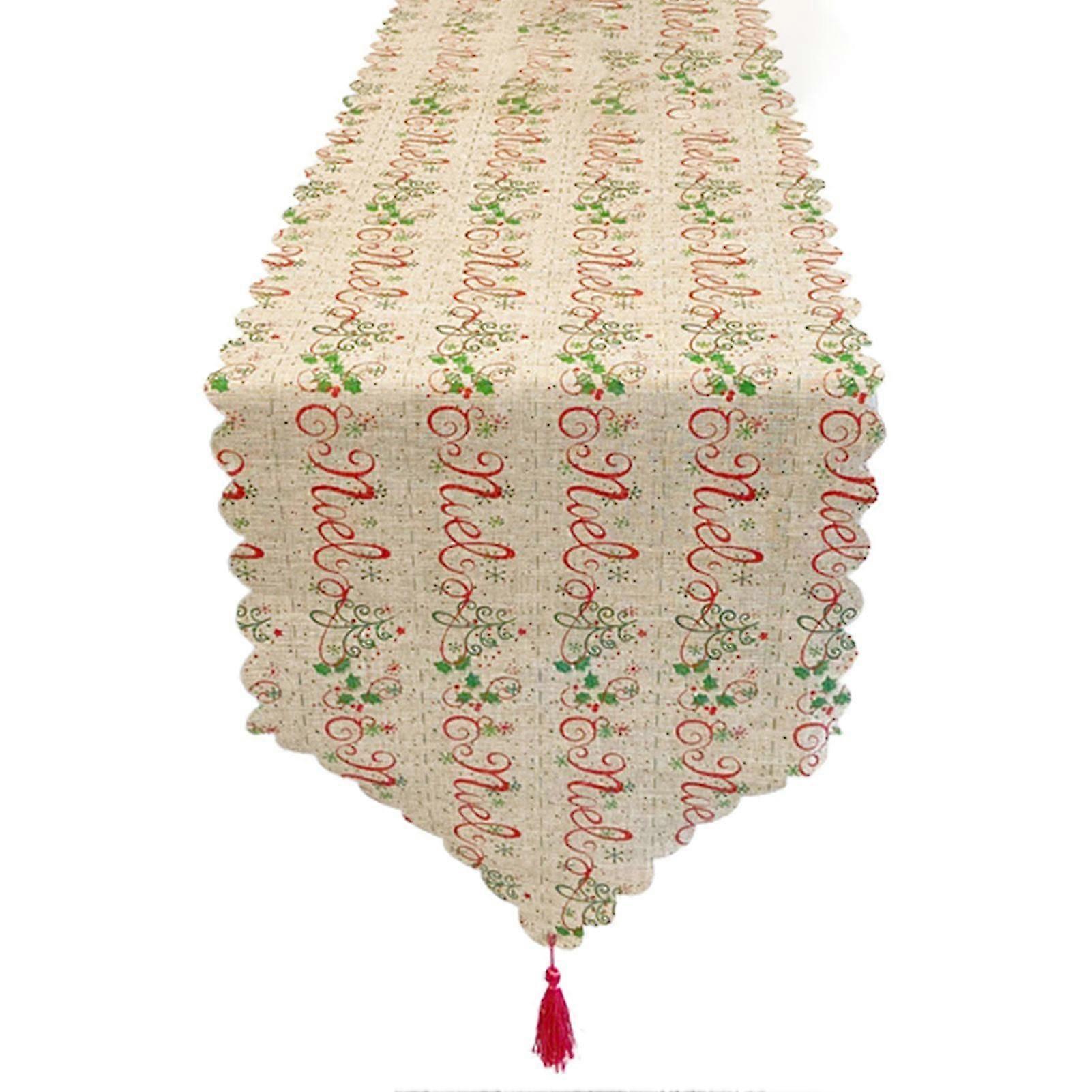 Table Runner Fade-less Reusable Soft Touch Fine Texture Elk Christmas Tablecloth For Christmas