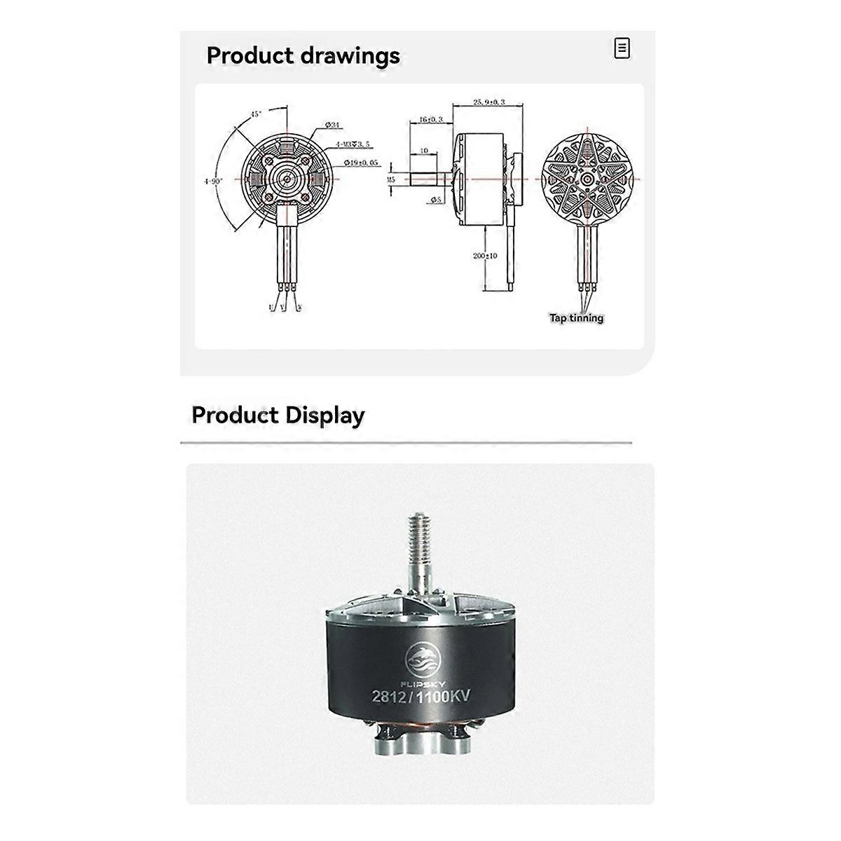 2812 1100KV Brushless Motor 3 Phase 24V 3-8S 1406W for FPV Racing RC Drone Parts Motor