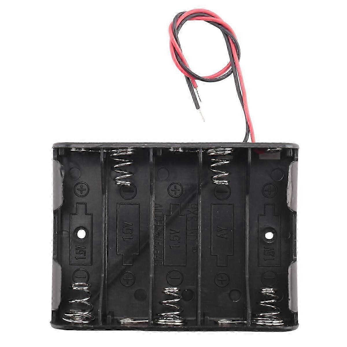 5 × 1.5 فولت AA بطارية فتحة حامل حالة مربع سلك أسود BS