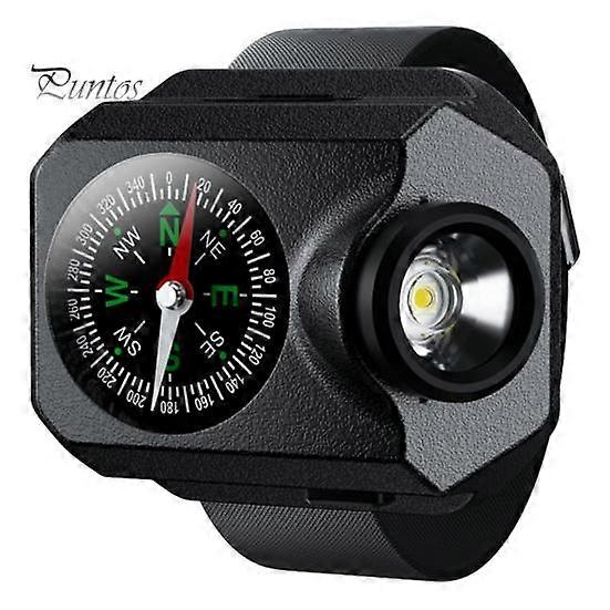 Camping Wrist Light with Compass Adjustable Strap Design Super Bright Waterproof Multiple Lighting Modes LED Flashlight Emergency Light