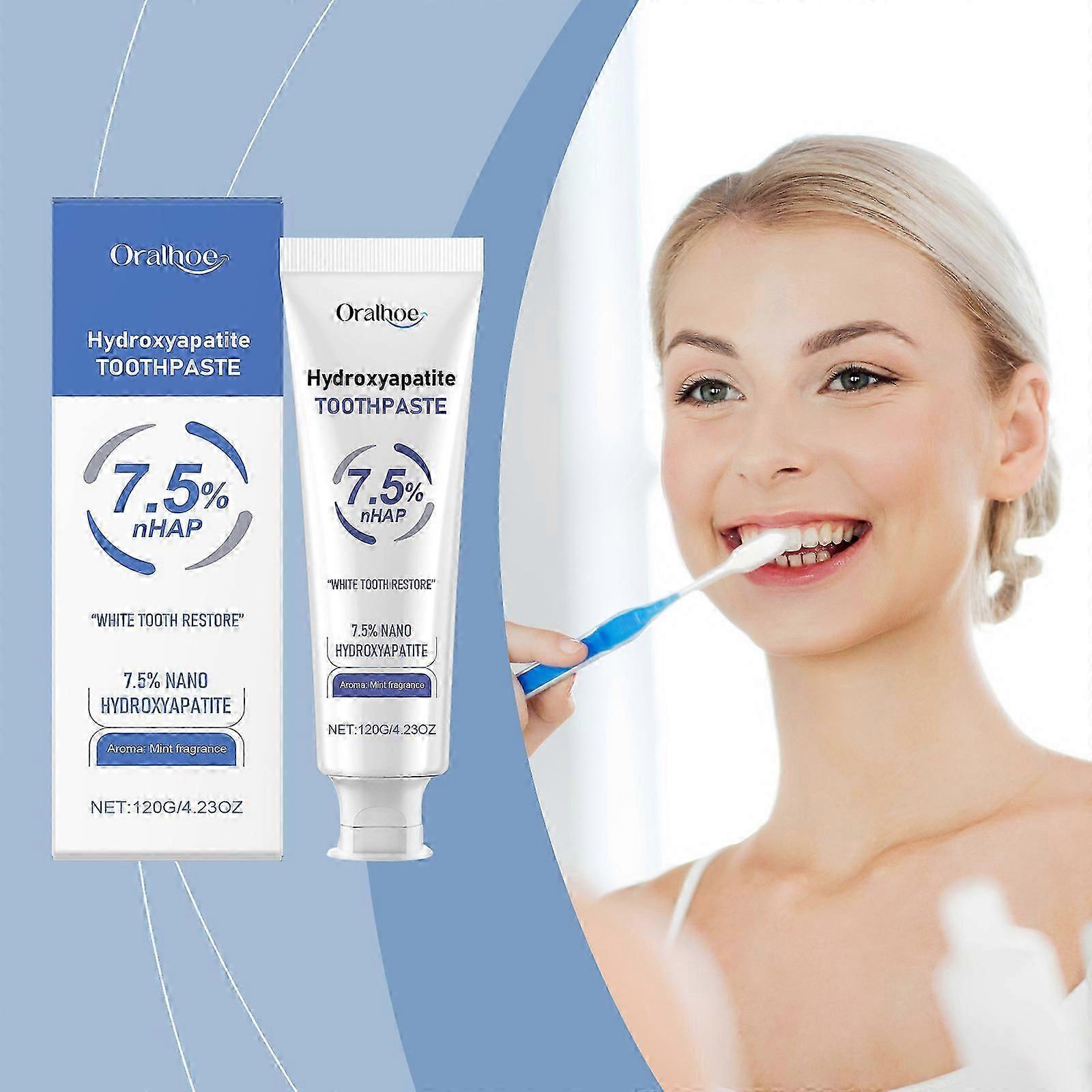 Dentifrice à l'hydroxyapatite, dentifrice à la nano-hydroxyapatite, parfum menthe, protection de l'émail et renforcement des dents