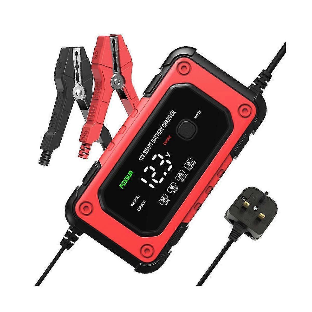 Chargeur de batterie intelligent 12 V 6 A, charge rapide intelligente, affichage LCD numérique, pour voiture et moto