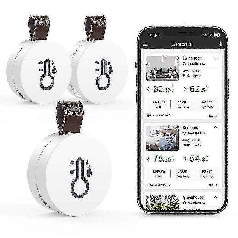 Bluetooth Wireless Thermohygrometer Mini: Smart Sensor App, Data Logger, and Export Feature for Bedroom, Baby Room, and Wine Cellar