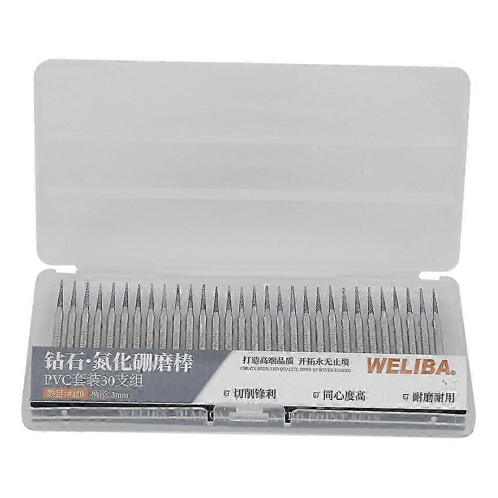 30Pcs Grinding Needle Set Emery Cylindrical Pointed Tip Electric Grinder Accessories