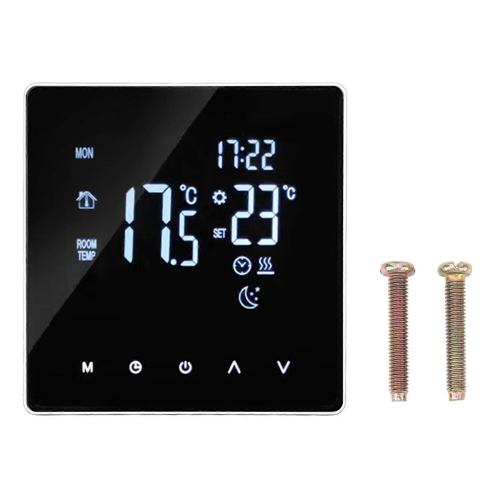 4400W Temperature Controller LCD Touch Screen Floor Heating Thermostat 5 to 60°C Setting AC