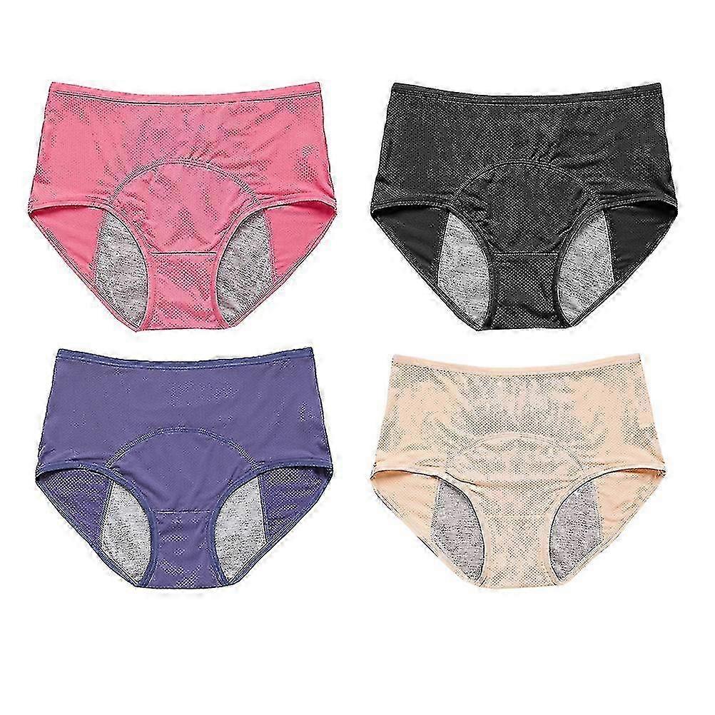 4st andningsbara menstruationsbyxor bekväma fysiologiska underkläder för kvinnor