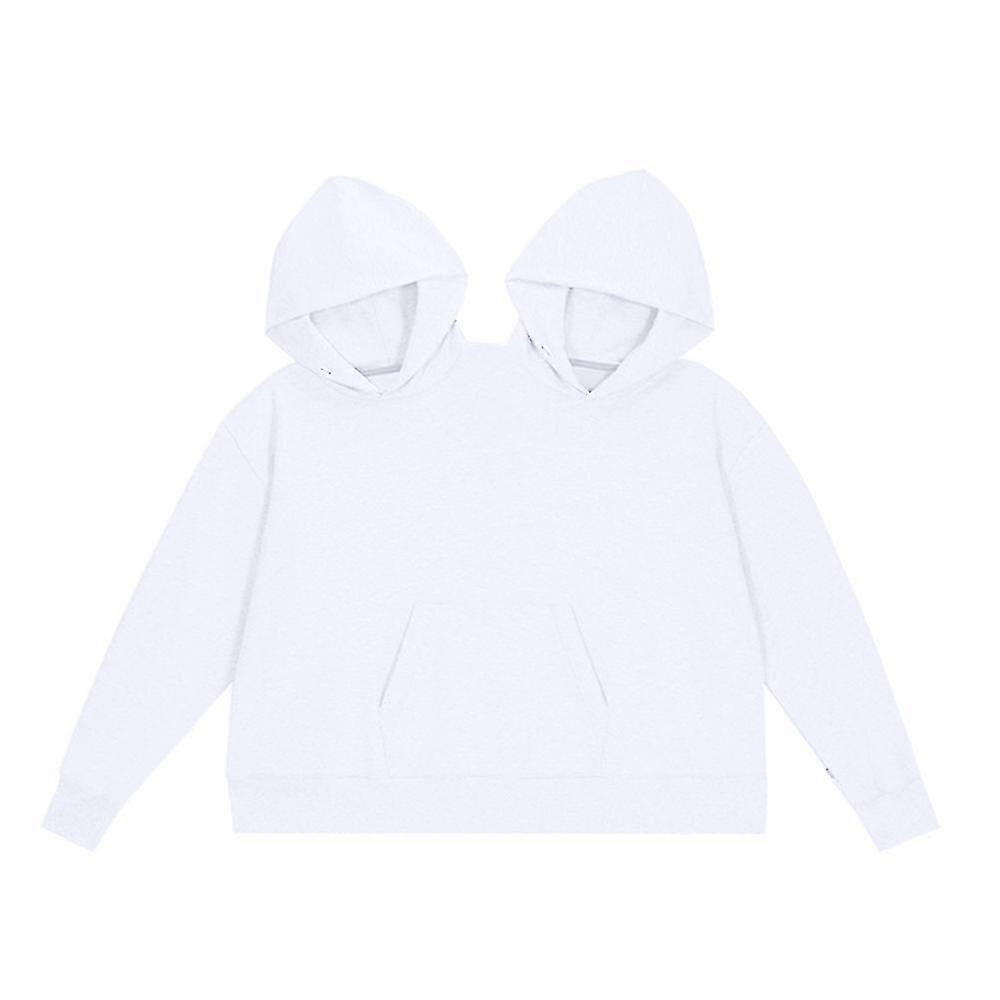 Unisex Long Sleeve Solid Colour Pullover Couple Hoodies