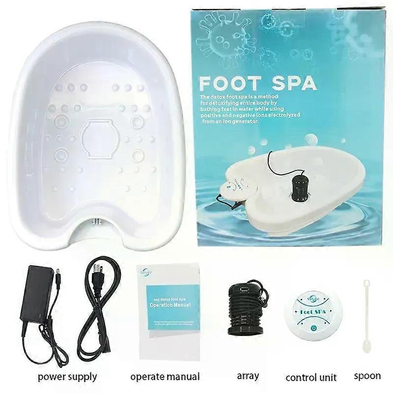 洗面器フットマッサージャー付き電気イオンデトックスフットバスマッサージマシンクレンジングアンチストレスリリーフワールプールフットスパバスアレイ