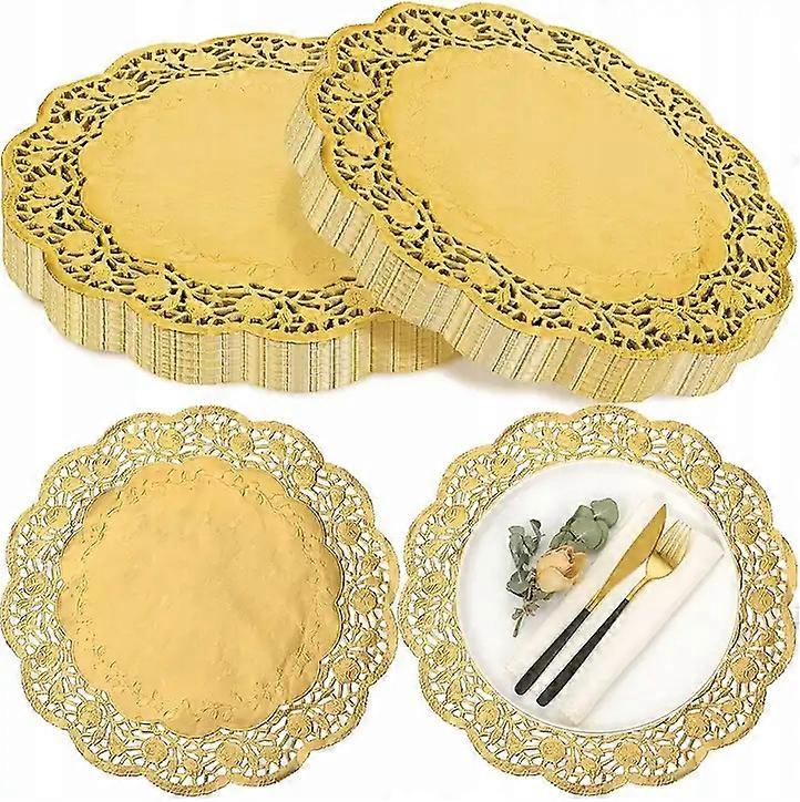 Gold Napkins Under The Plate 36cm Openwork Placemats For Communion Set Of 50 Pieces