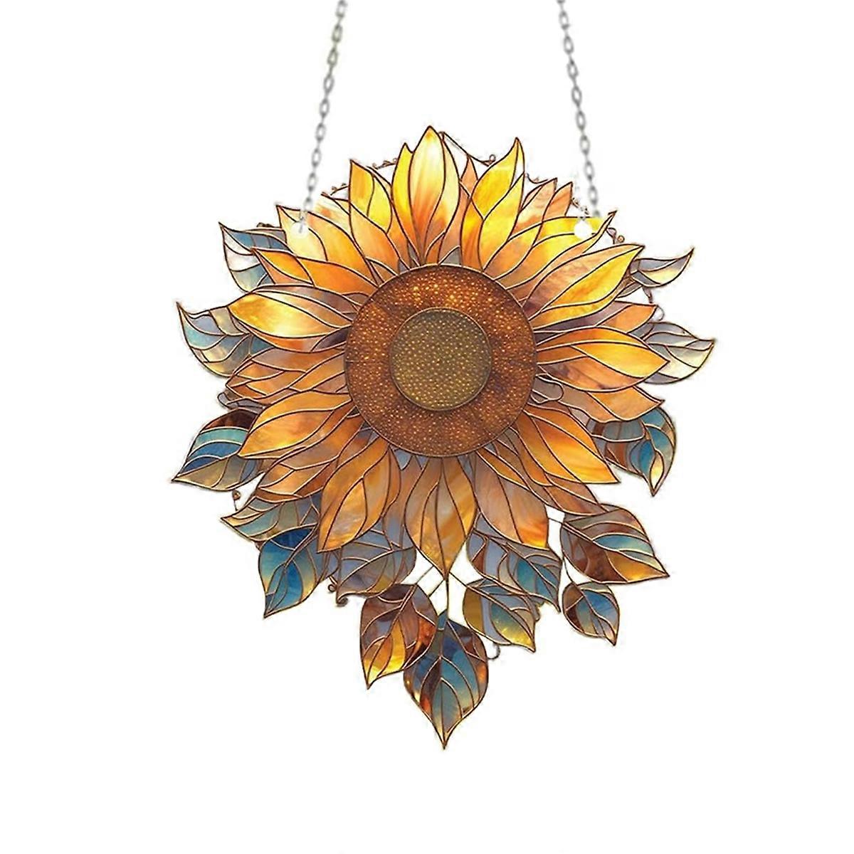 Sunflower Stained Glass Window Hanging Decor Home Decor