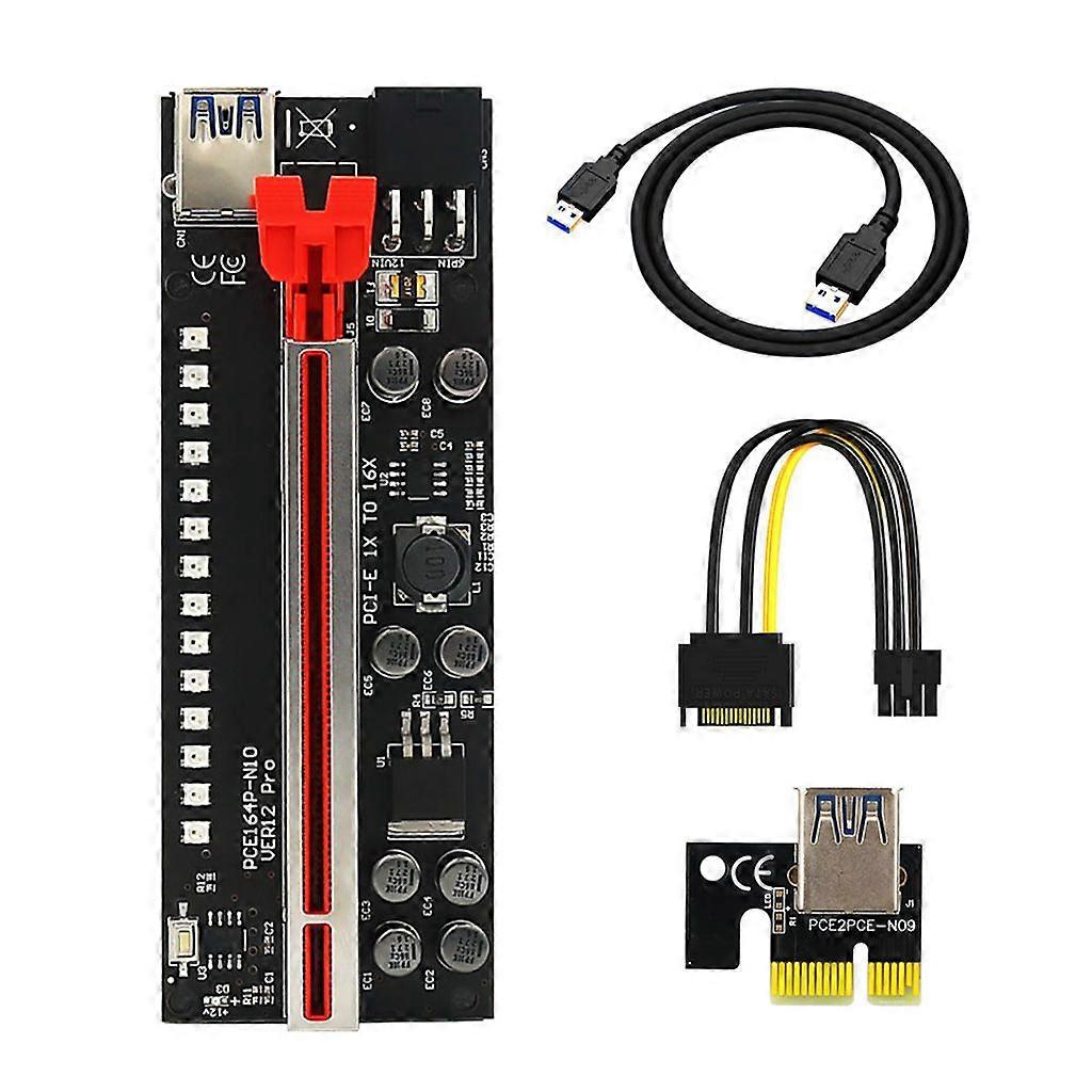 PCIE VER12 Pro Graphics Card PCI-E Extender 1X 16X Adapter 8 Capacitor RGB Led