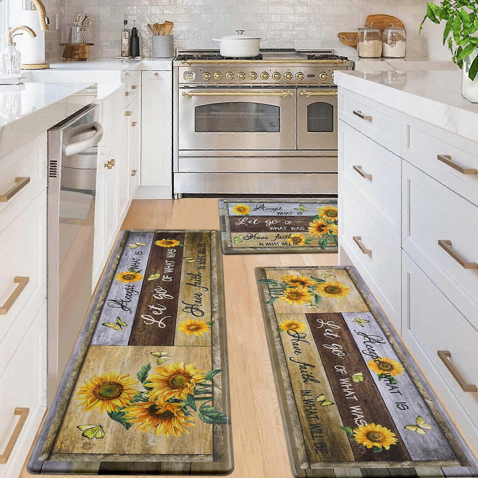 3 Pieces Kitchen Mats Anti Fatigue Non Slip Washable for Home Sink 18' x 30' 18' x 48' 18' x 60'