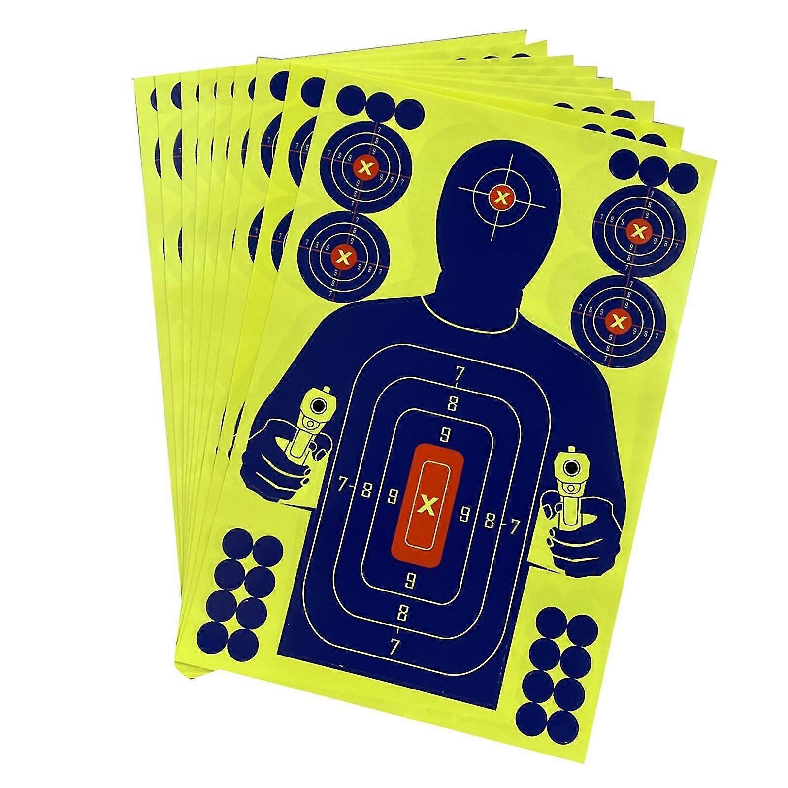 10pcs Shooting Targets Splatter Glow Shot Rifle Paper Target Adhesive