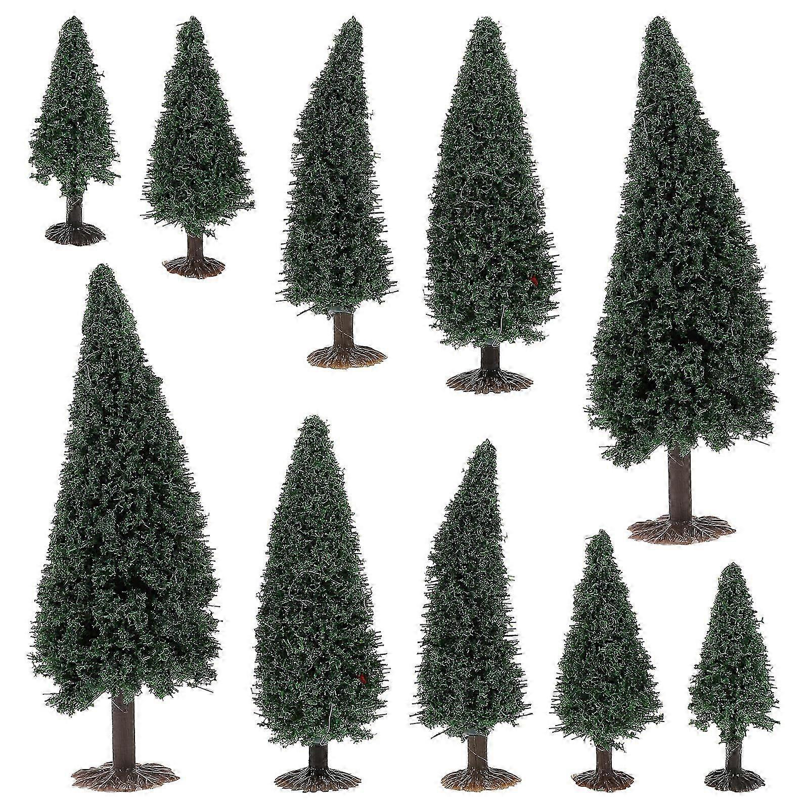 10 Pcs Model Trains Model Train Trees Mini Palm Tree Car Dashboard Decoration