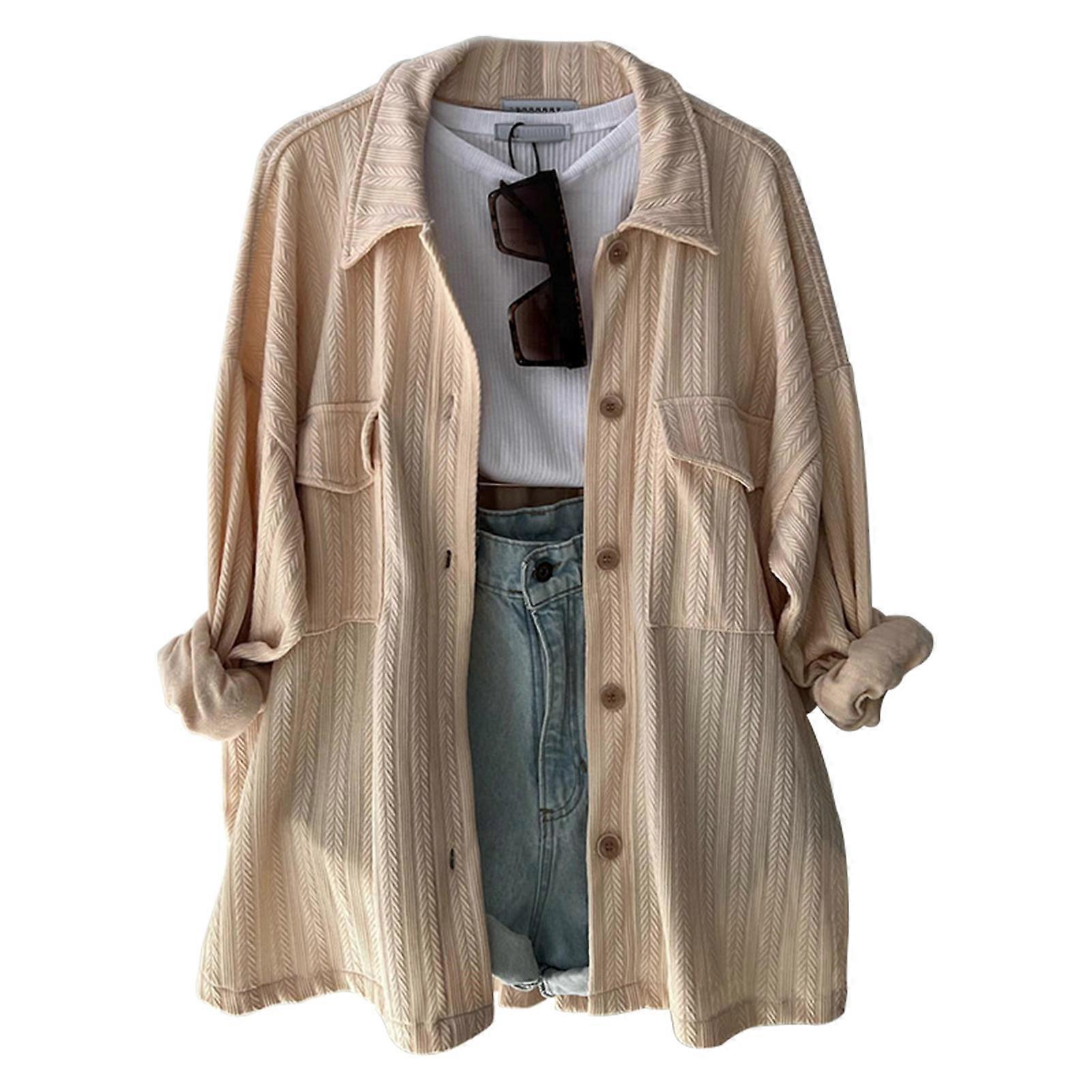 Button Turn Down Collar Jacket