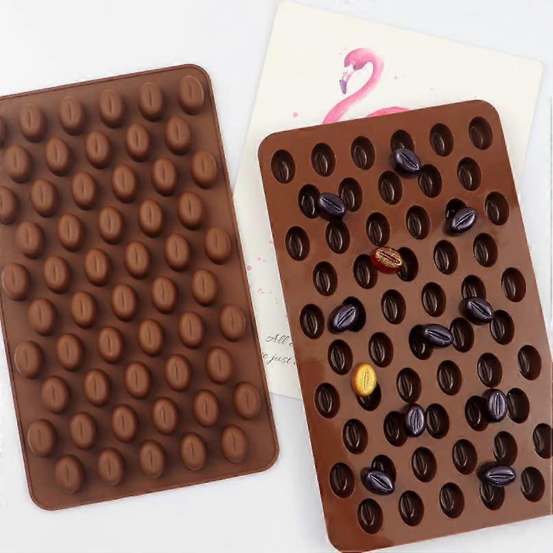 Coffee Seed-Shaped Silicone Chocolate and Cake Mold - 2 Packs, Flexible Non-Stick Design, BPA-Free Material, Ideal for Baking