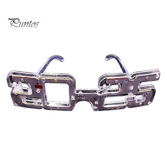 New Year Party LED Light Up Glasses 2025 Number Luminous Glasses 3 Lighting Modes Cosplay Birthday Party Photo Prop